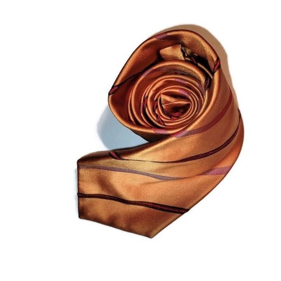 Franco Bassi Other - Franco Bassi Hand Sewn Silk Tie Orange Stripe Made in Italy
